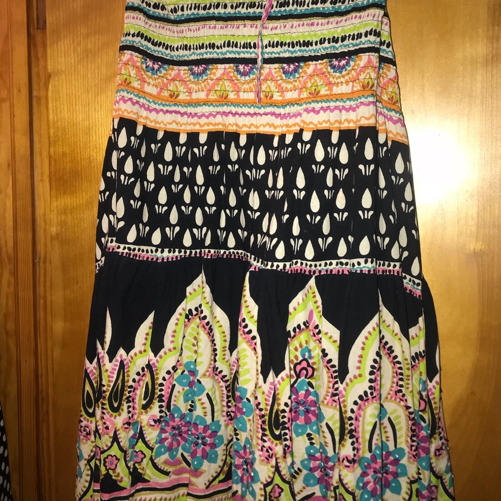 Silhouettes multi color Boho skirt